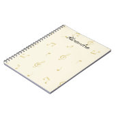 White Gold Music Notes   Notizblock (Linke Seite)