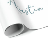 White Gold Navy Hochzeit/Dusche Glückwünsche Geschenkpapier (Rolleneckpunkt)