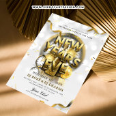White & Gold New Year's Eve Club Party  Flyer
