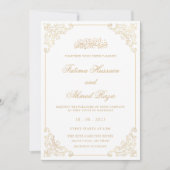 White Gold Nikah Islamische Hochzeit Einladung (Vorderseite)