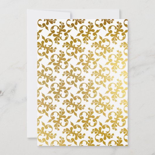 White Gold Ornament Bridesmaids Luncheon Einladung (Rückseite)