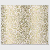 White & Gold Paisley Muster Geschenkpapier (Flach)