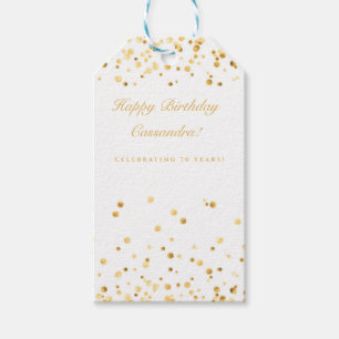 White & Gold Personalisierter Geburtstag Geschenkanhänger