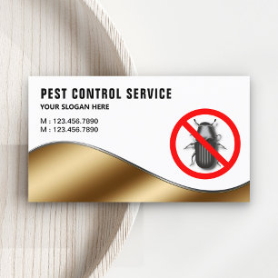White Gold Pest Kontrolle Service Business Card Visitenkarte