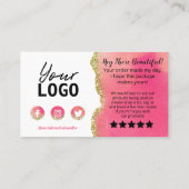 White Gold Pink Gattung Vielen Dank Kauf Visitenkarte (Rückseite)