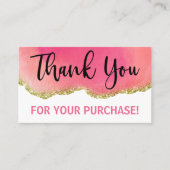 White Gold Pink Gattung Vielen Dank Kauf Visitenkarte (Vorderseite)