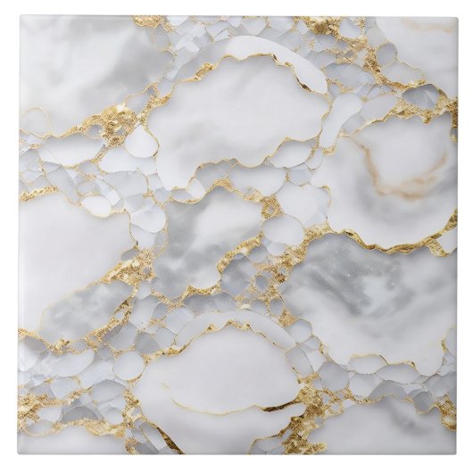 White Gold Popular Marble Agate Collection Fliese (Vorderseite)