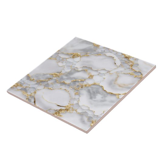 White Gold Popular Marble Agate Collection Fliese (Seite)