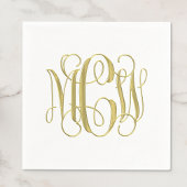 White Gold Preppy Vine Script Monogram DIY BG Serviette