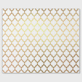 White Gold Quarto Art Deco Net Geschenkpapier (Flach)