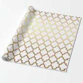 White Gold Quarto Art Deco Net Geschenkpapier (Ungerollt)
