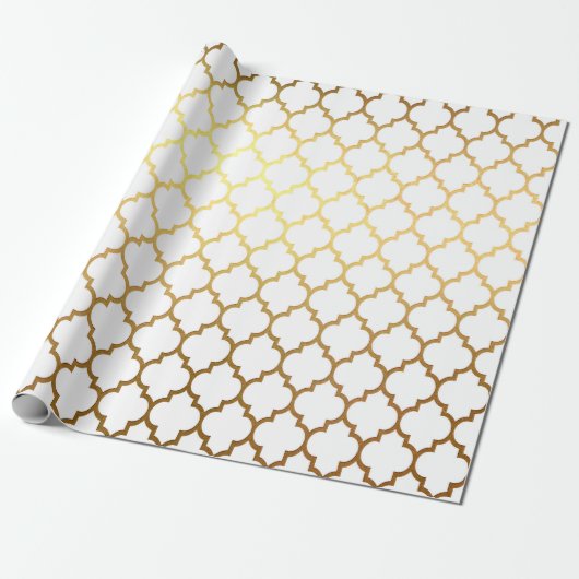 White Gold Quarto Art Deco Net Geschenkpapier (Ungerollt)