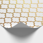 White Gold Quarto Art Deco Net Geschenkpapier (Ecke)