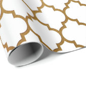 White Gold Quarto Art Deco Net Geschenkpapier (Rolleneckpunkt)