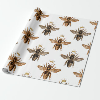 White & Gold Queen Wrapping Paper Geschenkpapier