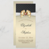 White & Gold Ribbon Red Diamond Wedding Program Programm (Vorne/Hinten)