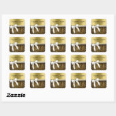White & Gold Ribbon Wedding Stickers (Blatt)