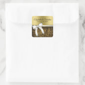 White & Gold Ribbon Wedding Stickers (Tasche)