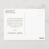 White & Gold Ribbon Wedding Vielen Dank Postcard Postkarte (Rückseite)