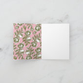 White Gold Rose auf Pink Editable Danke Card (Innenseite)