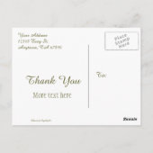 White Gold Rose Custom Vielen Dank Postkarten (Rückseite)