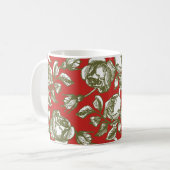 White Gold Rose Etwas auf Red Coffee Tasse (Vorderseite Links)