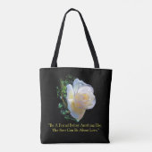 "White Gold Rose" Tote Bag Tasche (Rückseite)