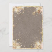 White Gold Rustic Floral Brown Hochzeit Einladung (Rückseite)