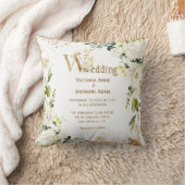 White Gold Rustic Floral Wedding Keepake Kissen (Decke)