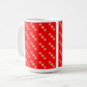 White & Gold Schneeflocken Kaffeepause Tasse (Vorderseite Links)