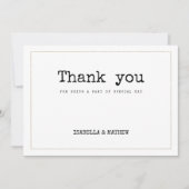 White gold Schreibmaschine Schriftart rustikaler S Einladung (Vorderseite)