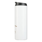 White Gold Script Custom Name Thermal Tumbler Thermosbecher (Nach rechts gedreht)