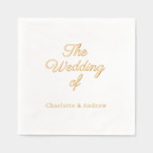 White gold script luxury Wedding Servietten Mit Folie (Vorderseite)