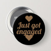 White & Gold Script Nur Verlobten Button got (Vorne & Hinten)