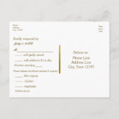 White & Gold Script Wedding RSVP Postcard Einladungspostkarte (Rückseite)