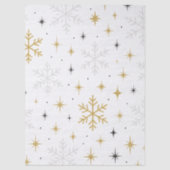 White & Gold Snowflake Sparkle Tissue Paper Seidenpapier (Vorderseite)