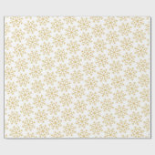 White Gold Snowflakes Weihnachten Neujahr Grüße Geschenkpapier (Flach)