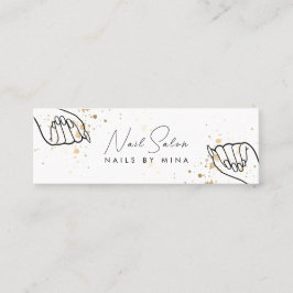 White Gold Speck Handnail Salon Mini Visitenkarte