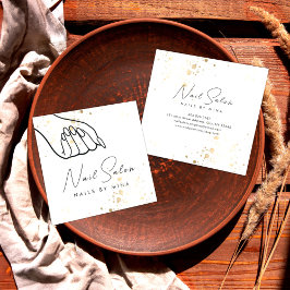 White Gold Speck Handnail Salon Quadratische Visitenkarte