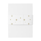 White & Gold Stars Celestial Sunburst Moon Wedding Einladungsbanderole (Rückseitenbeispiel)