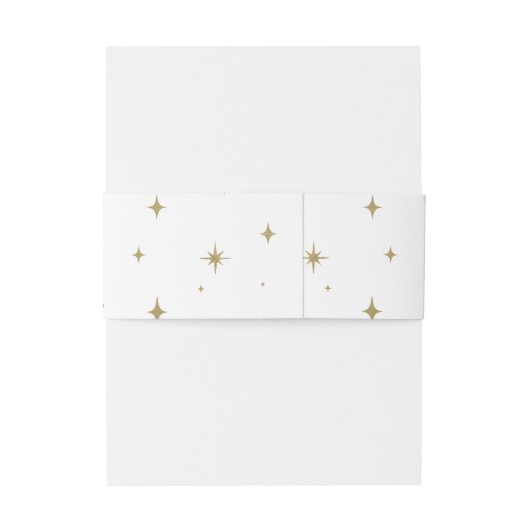 White & Gold Stars Celestial Sunburst Moon Wedding Einladungsbanderole (Rückseitenbeispiel)