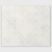 White Gold Stars Confetti Confetti Geschenkpapier (Flach)