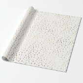 White Gold Stars Confetti Confetti Geschenkpapier (Ungerollt)