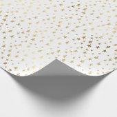 White Gold Stars Confetti Confetti Geschenkpapier (Ecke)
