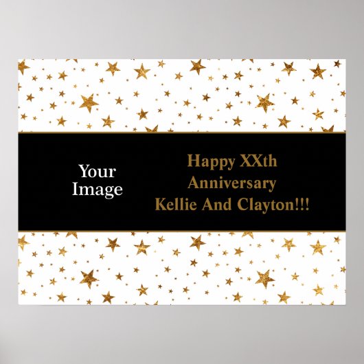 White/Gold Stars mit dem Jubiläum der Botschaft/de Poster (Vorne)