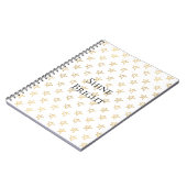 White Gold Stars Shine Bright Notizblock (Linke Seite)