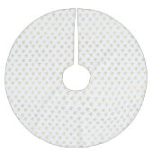 White Gold Stars Shine Bright Polyester Weihnachtsbaumdecke (Vorderseite)