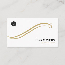 White & Gold Swirl Luxus Visitenkarte