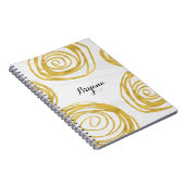 White & Gold Swirl Roses Modern Journal Notebook Notizblock (Rechte Seite)