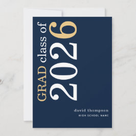White Gold Text 2025 Navy Blue Abschluss Ankündigung